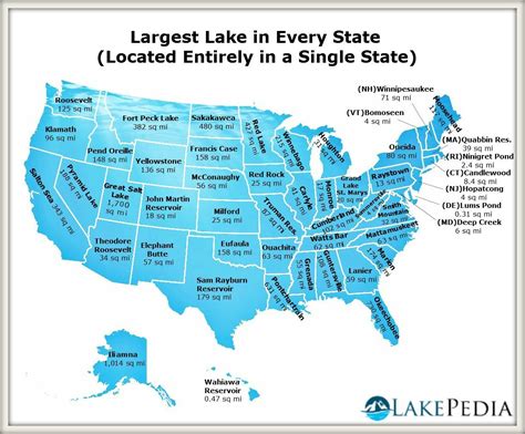 Largest lake in every US state | Lake, Map, Map geo