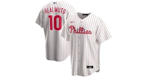 Nike Synthetic Jt Realmuto White Philadelphia Phillies Home Replica ...