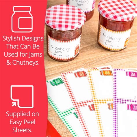 Jam Jar labels | Easy Peel Off Leaving No Sticky Residue | Waterproof ...