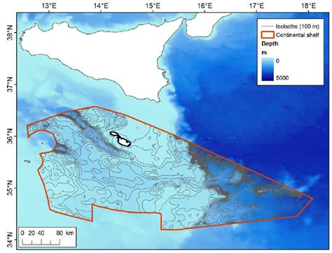 Low resolution bathymetric and isobath map of the Maltese continental ...