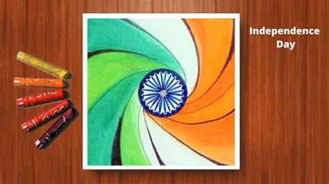 Tiranga indien Dessin aux pastels à l'huile | Dessin du jour de l ...