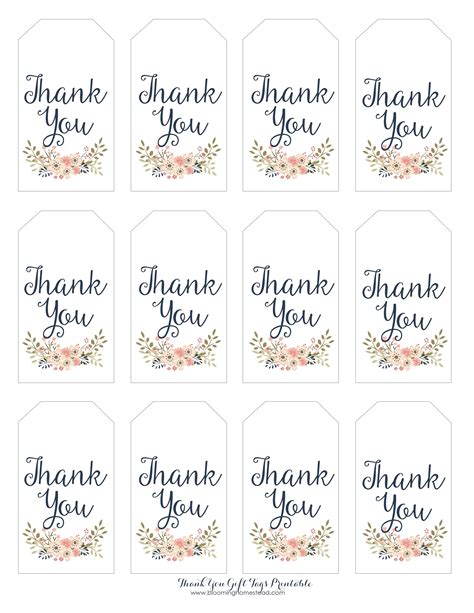 Thank You Gift Tags - Blooming Homestead | Printable tags template ...