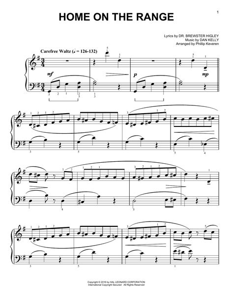 Home On The Range | Sheet Music Direct