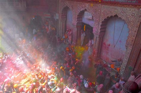 Holi at Banke Bihari Temple in Vrindavan