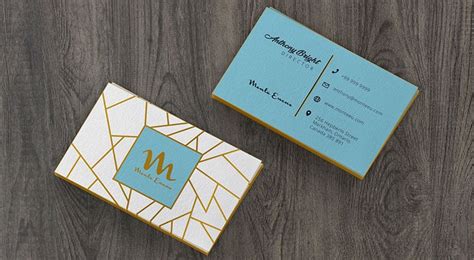 Free Colored Edge Front & Back Business Card Mockup PSD - Designbolts