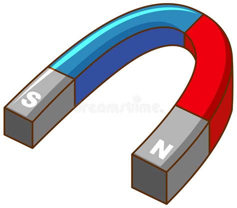 U Shaped Magnet with Blue and Red Color Stock Vector - Illustration of ...