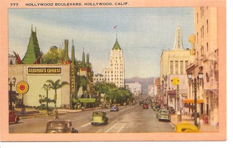 postcard hollywood blvd. | Vintage postcards, Old postcards, California ...