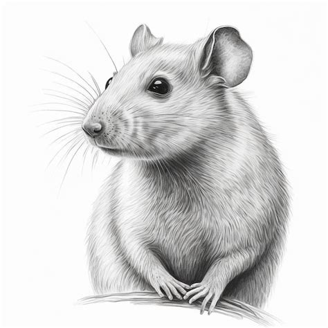 Premium AI Image | Realistic beautiful rat pencil sketch drawing ...