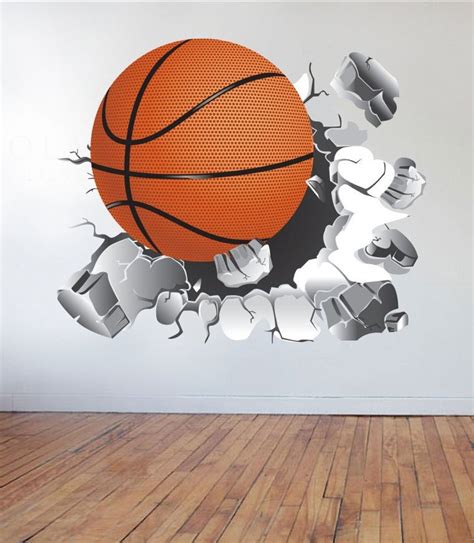 Basketball Wall Decal Basketball Sticker Vinyl Wall Sticker - Etsy