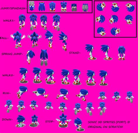 Sonic 3D sprites by realsonic8 on DeviantArt