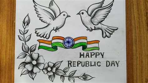 how to draw republic day drawing easy with pencil sketch,republic day ...