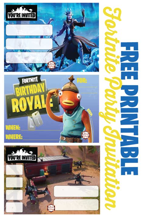 Free Printable Fortnite Party Invitations | Mandy's Party Printables