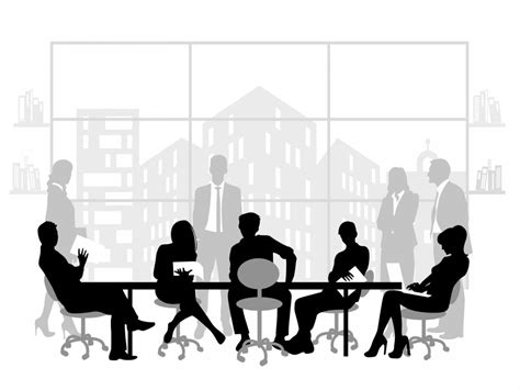 Business Meeting at Office Powerpoint Templates - Black, Blue, Business ...