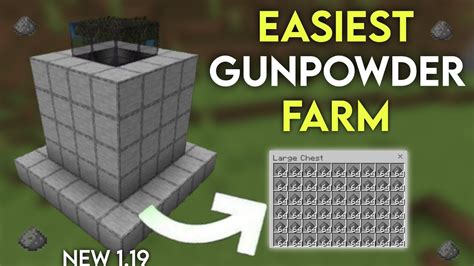 EASIEST GUNPOWDER FARM FOR MINECRAFT 1.19 [MCPE/BEDROCK/PS5/CONSULE/PE ...