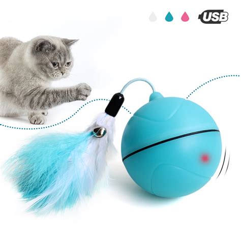 Pet Cat Toy LED Cat Ball USB Rechargeable Interactive Cat Toy Electric ...