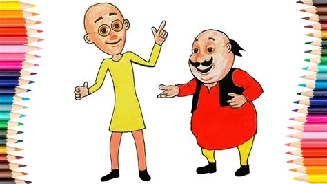 How to draw Motu Patlu | Cartoon drawing images, Cartoon drawings ...