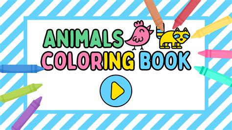 🕹️ Play Animals Coloring Book Game: Free Online Cartoon Animal Drawing ...