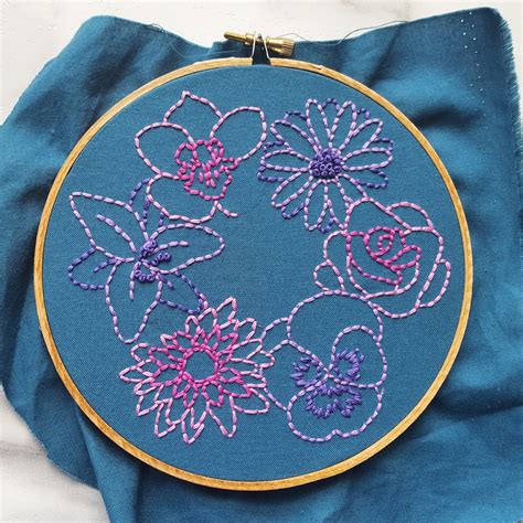 Simple Flowers Embroidery Pattern (PDF) – Jessica Long Embroidery