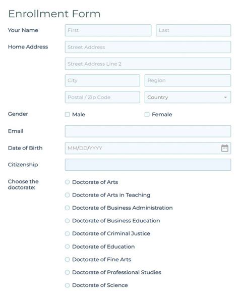 Enrollment Form Template | Online by 123FormBuilder