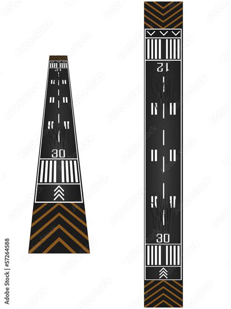 Airport runway, normal and perspective view Stock-Vektorgrafik | Adobe ...