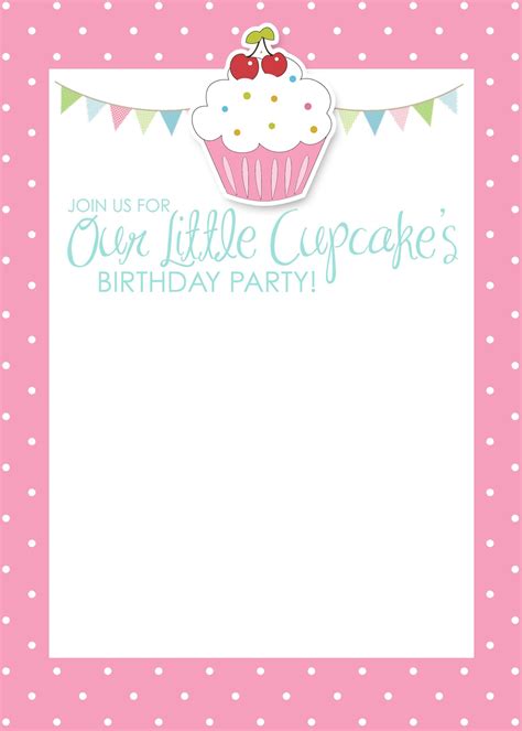 Free Printable Cupcake Birthday Party Invitations - FREE PRINTABLE ...