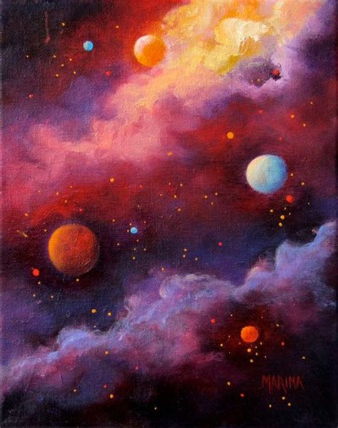 "FIERY GALAXY Is a beautiful outer space art print painted intuitively ...