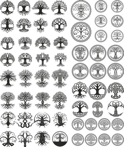 Celtic Trees Pack Free Vector cdr Download - 3axis.co | Celtic tree ...