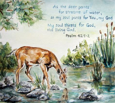 Bible Verse Archival Art Print Psalm 42 As by JenniferOuPaintings