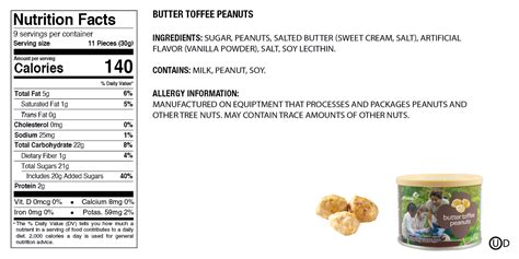 Trophy Nut™ Nutrition Information