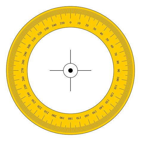 Free Printable 360 Degree Protractor Gear Template, Circle Template ...