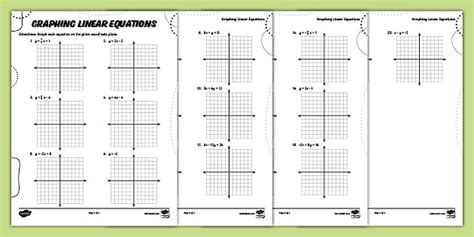 Graphing Linear Equations Worksheet | Lesson Plan