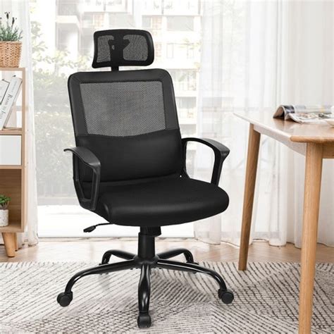 Costway Mesh Office Chair High Back Ergonomic Swivel Chair W/ Lumbar ...