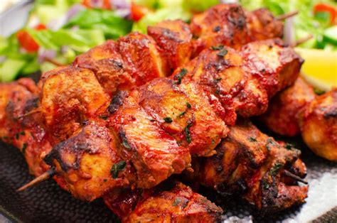 Tandoori Chicken Tikka Kebab - Indian style skewers for starter or main