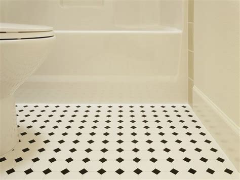 Vinyl Floor Tiles Bathroom Black And White Bathroom Vinyl in 2020 ...