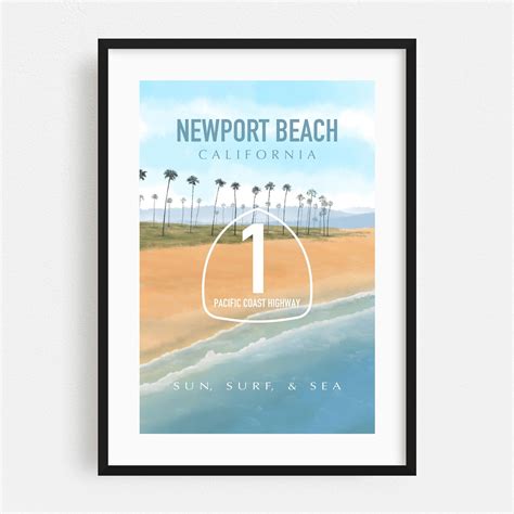 Newport Beach Print Newport Beach Poster California Print | Etsy