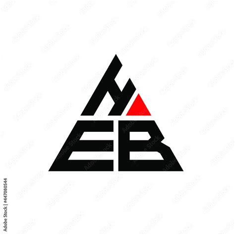 HEB triangle letter logo design with triangle shape. HEB triangle logo ...