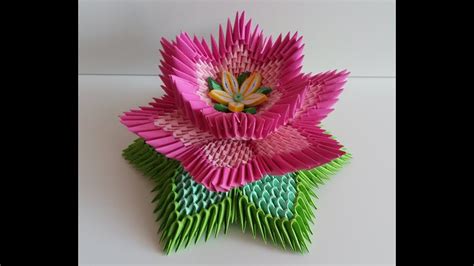 Fleur de lotus , lotus flower, origami 3d - YouTube