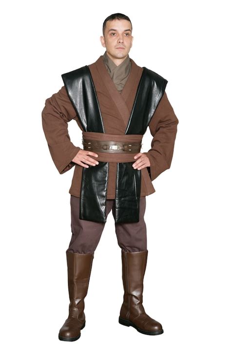 Anakin Skywalker Costume Adult Tunic Costume Knight Cloak Brown Jedi ...