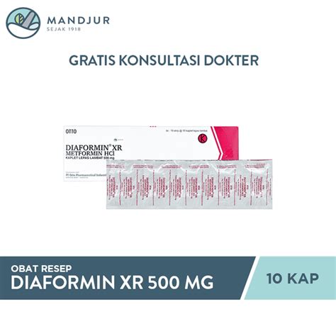 Diaformin XR 500 mg 10 Kaplet — Apotek Mandjur