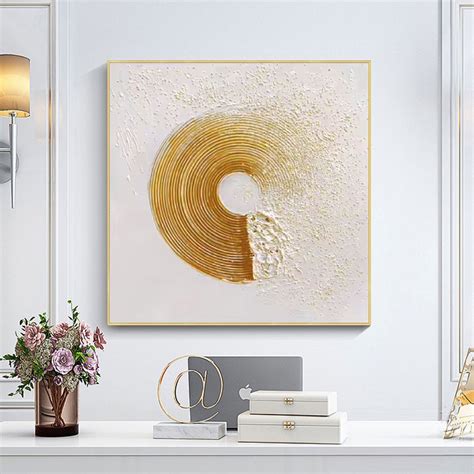 Gold Wall Art Gold and White Painting Gold Textured Wall Art - Etsy