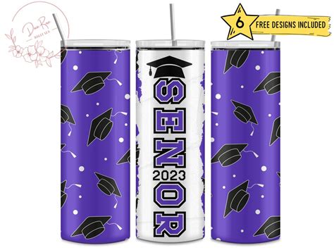 Senior 2023, Graduation, Class Of, Purple School Color, 20 Oz Skinny ...