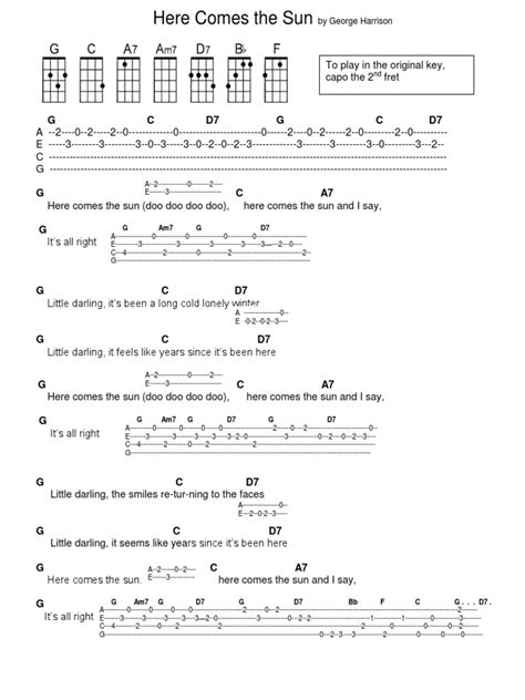 Here Comes the Sun (chords and tabs).pdf | Apple Records | George Martin