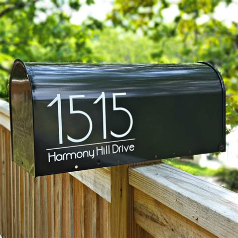 Modern Mailbox Decals with full address