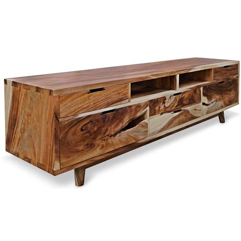 Carthago Live Edge Suar Wood Media Center/Buffet with 6 drawers | Teak ...