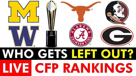 College Football Playoff Rankings 2023 LIVE - CFP Bracket: Is Alabama ...