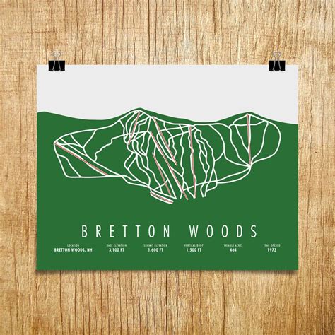 Bretton Woods Ski Trail Map Bretton Woods NH Map Art - Etsy | Ski ...