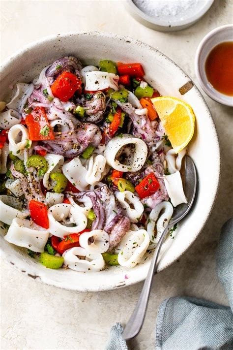 Chilled Calamari Salad with Lemon and Parsley - Recipe Chronicle