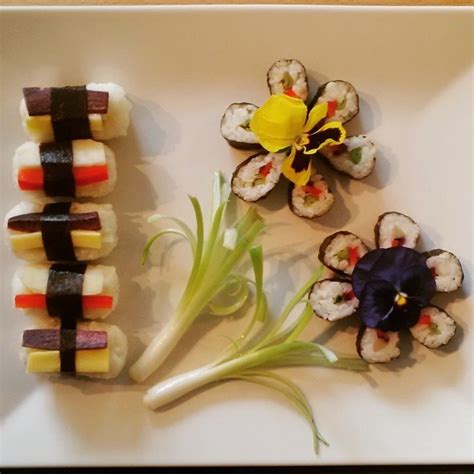 Thinking-Chef — A little more flower sushi :) #sushi #vegan...