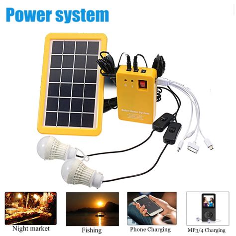 Outdoor Portable Solar Home System Kit DC Solar Panel Power Generator ...