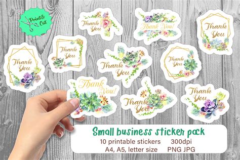 Thank you stickers PNG / Floral Small Business sticker pack By Shuneika ...